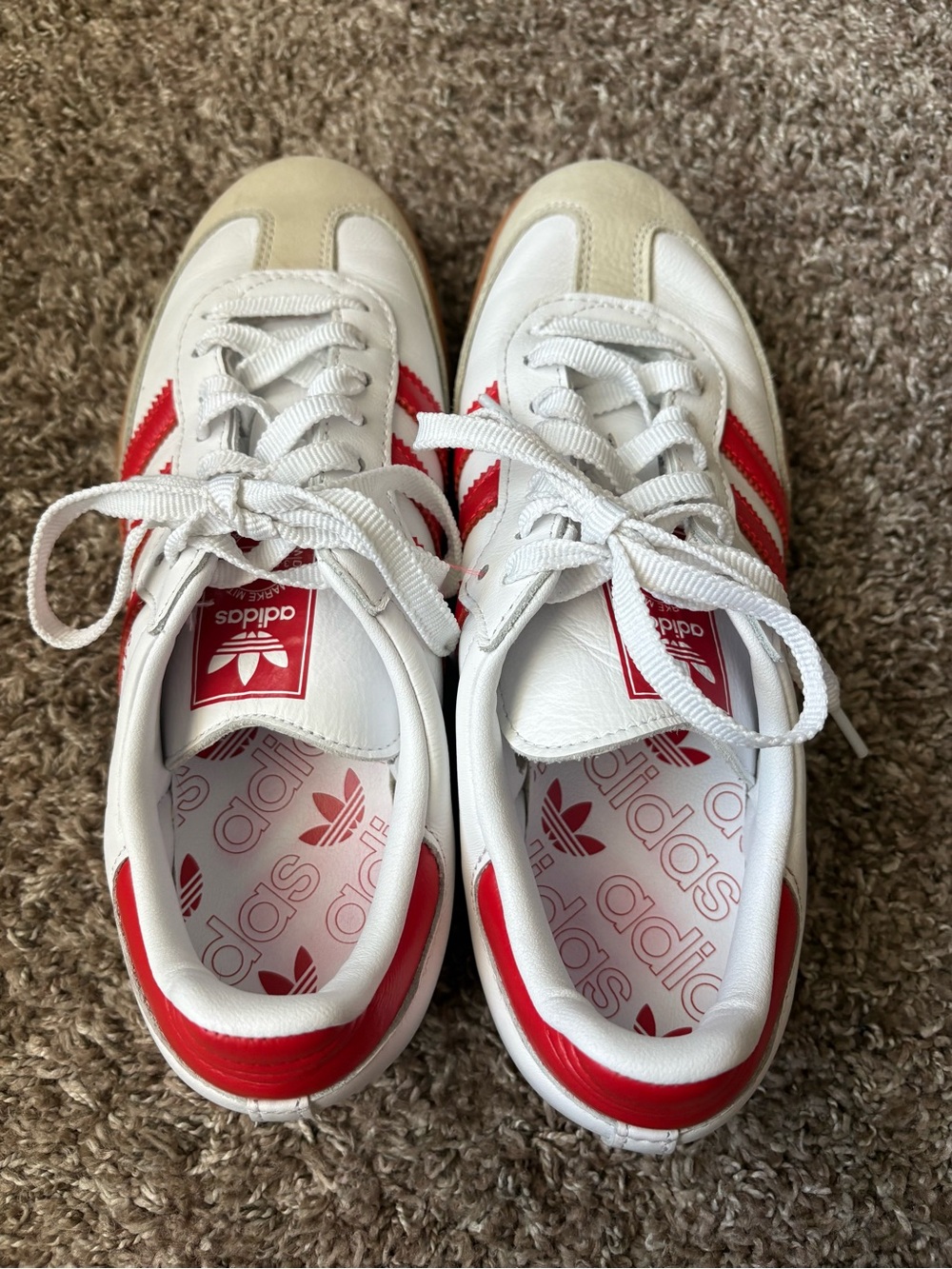 Adidas red and white Samba sneakers ladies size 8 - Picture 8 of 9